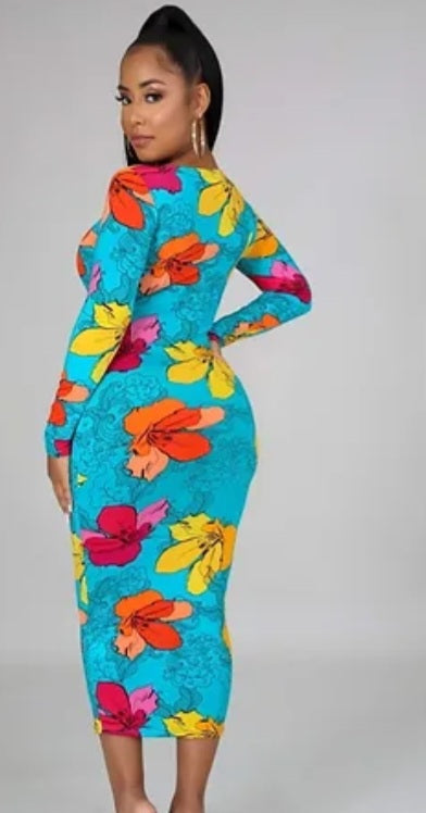 Colorful Romance Midi Dress